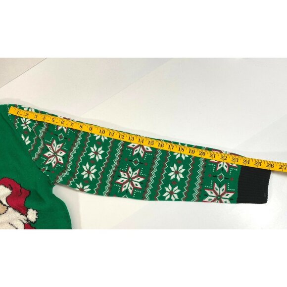 Beer Drinking Santa Ugly Christmas Sweater Mens Size Large NWT Green Snowflakes - Picture 6 of 9